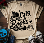 Cats Books & Coffee T-Shirt