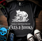 Distracted By Cats & Books T-Shirt