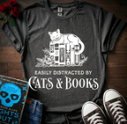 Distracted By Cats & Books T-Shirt