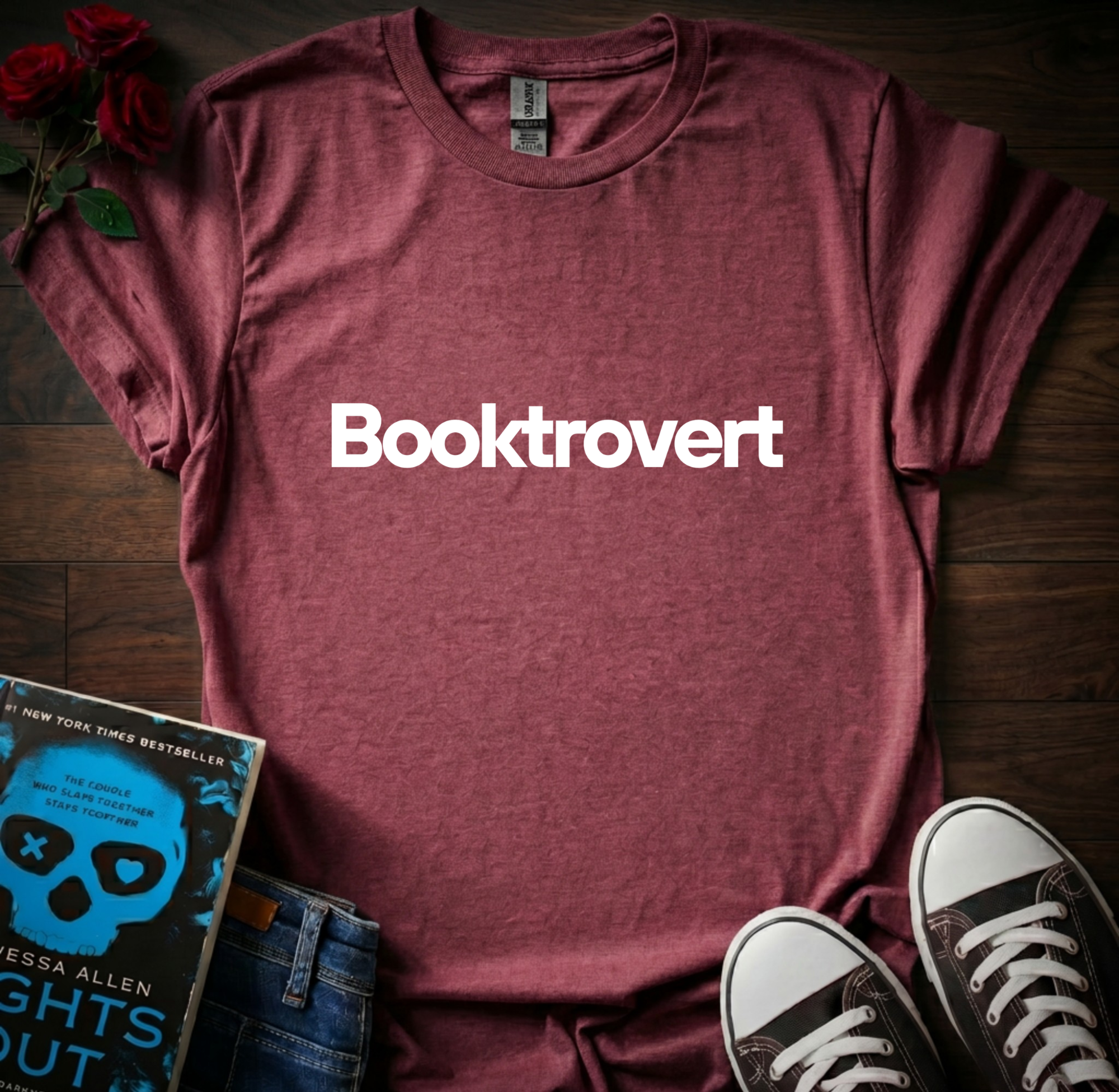 Booktrovert T-Shirt (Front & Back Prints)