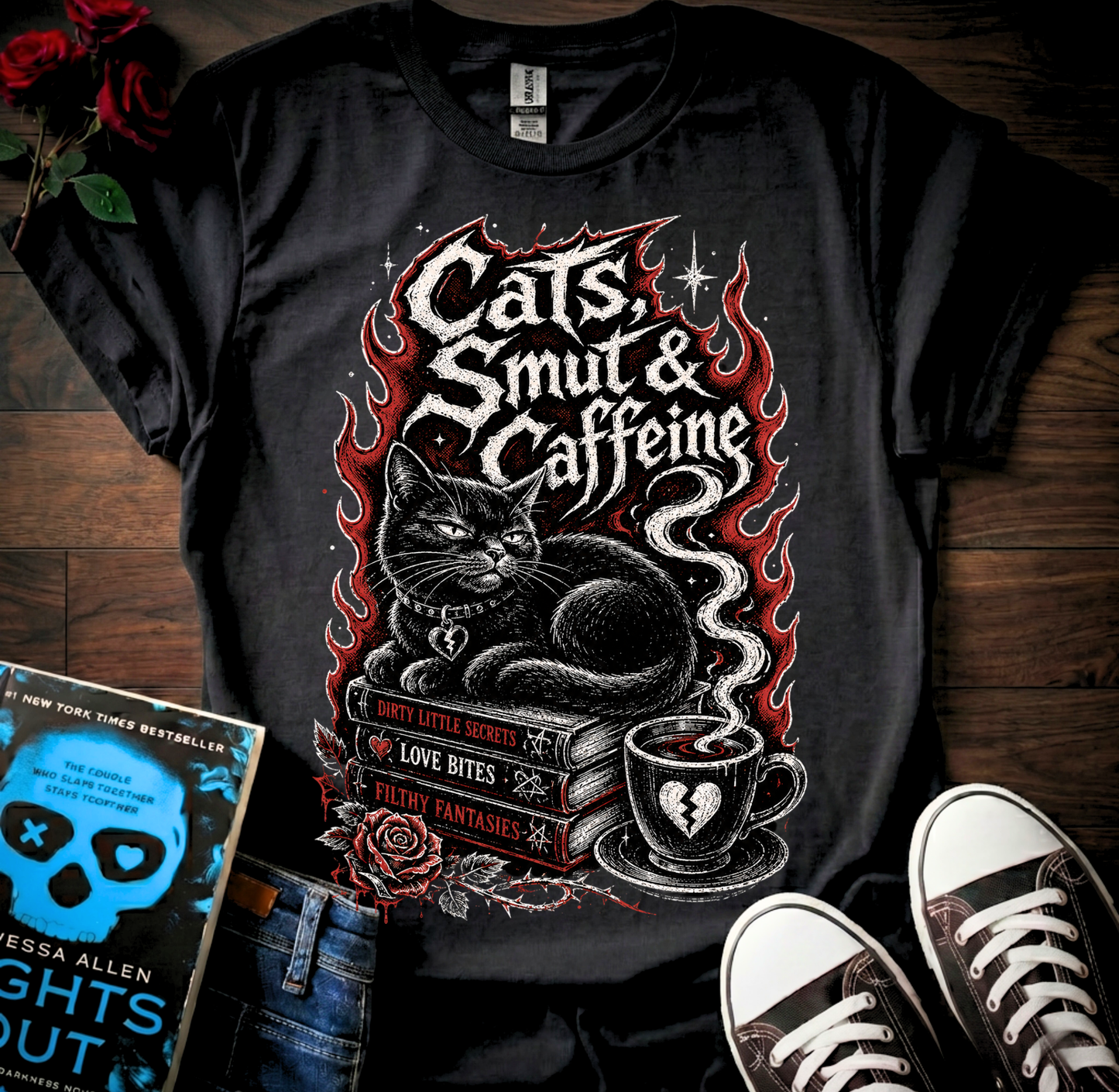 Cats, Smut & Caffeine T-Shirt