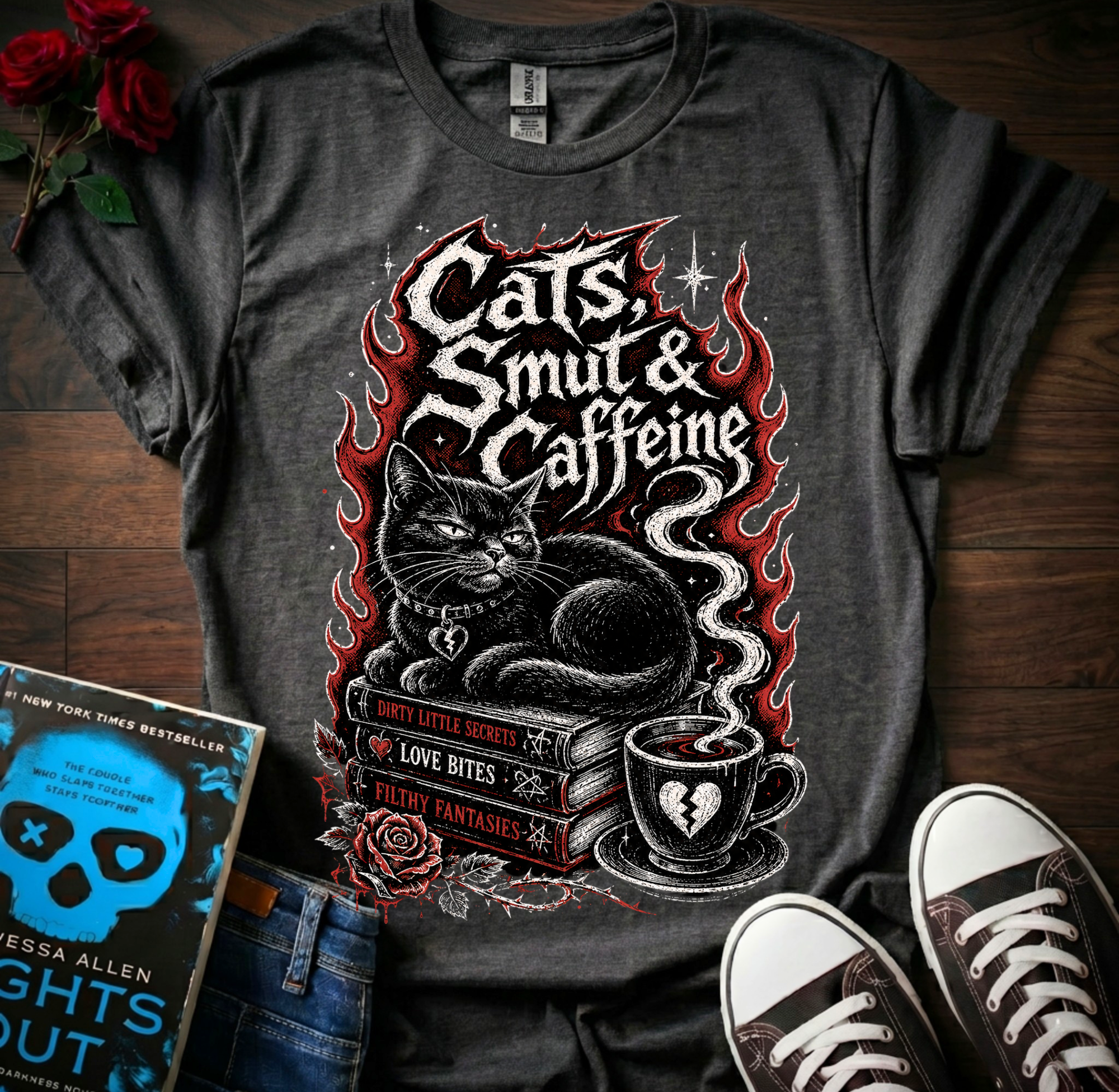 Cats, Smut & Caffeine T-Shirt