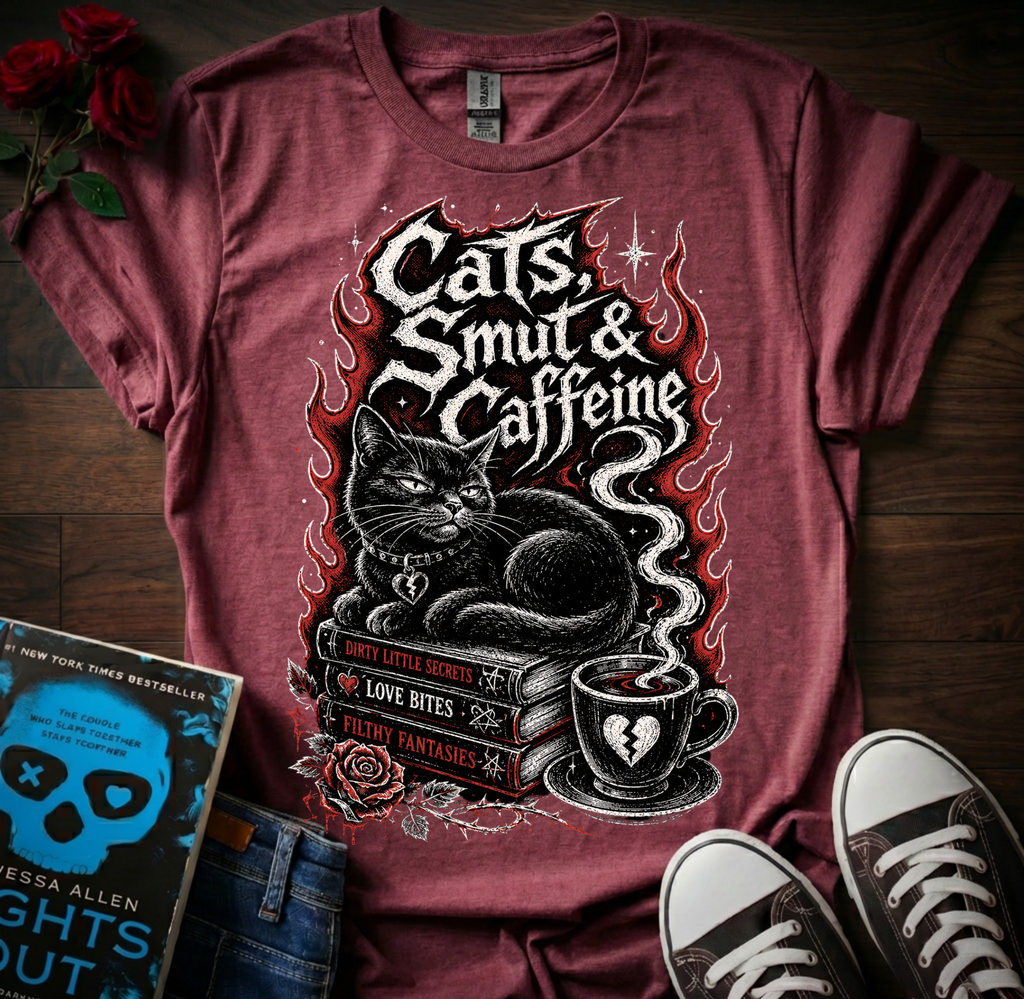Cats, Smut & Caffeine T-Shirt