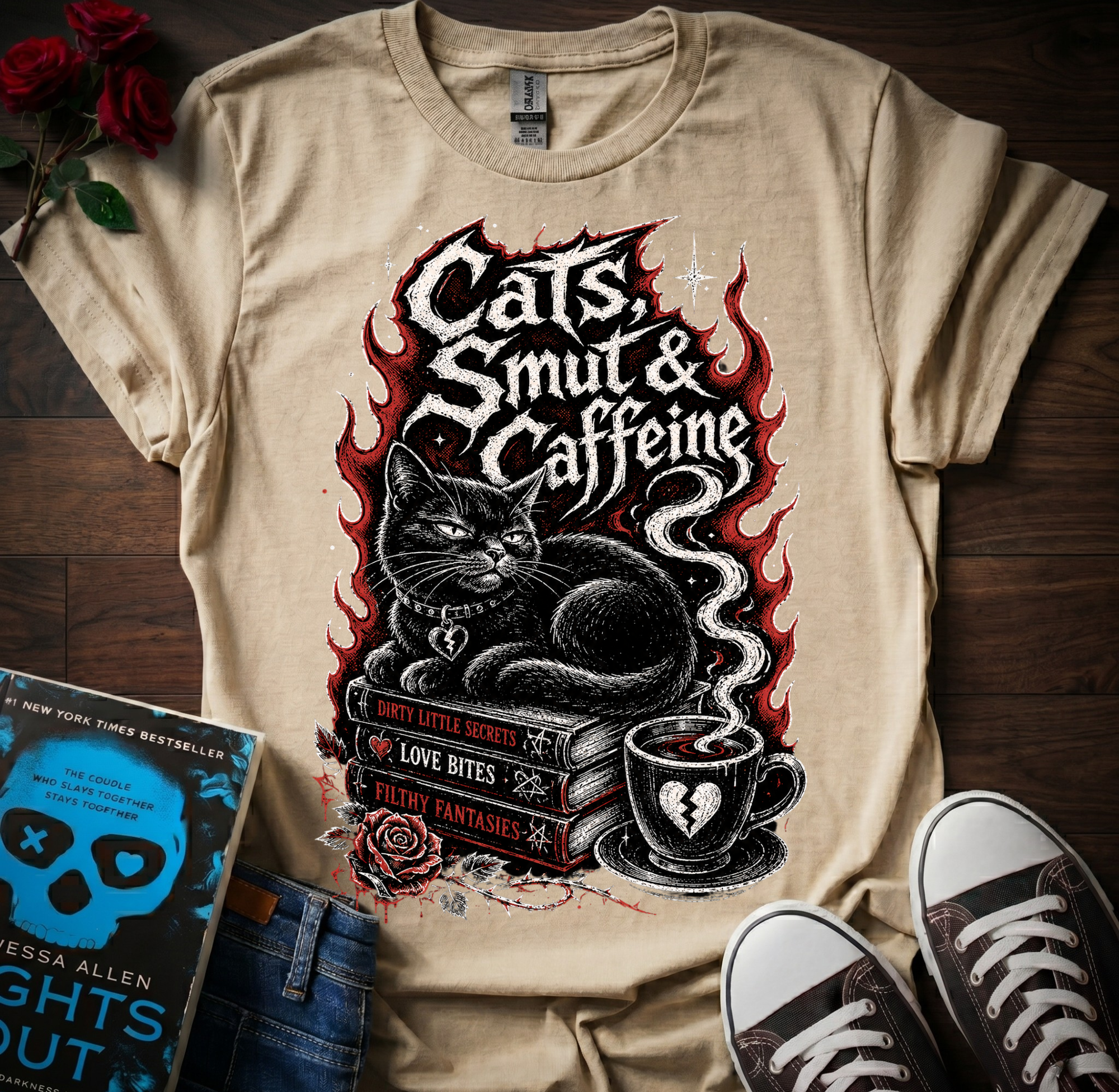 Cats, Smut & Caffeine T-Shirt